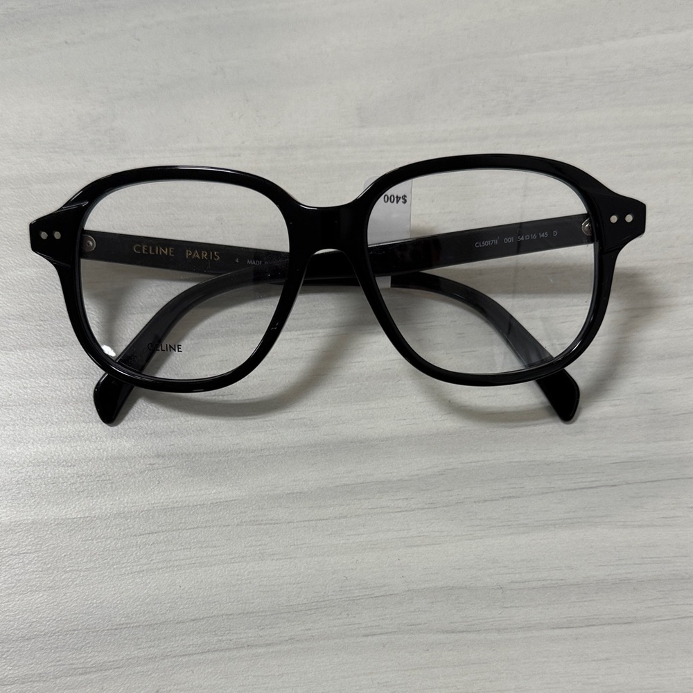 Celine Black Round-Aviator Optical Glasses